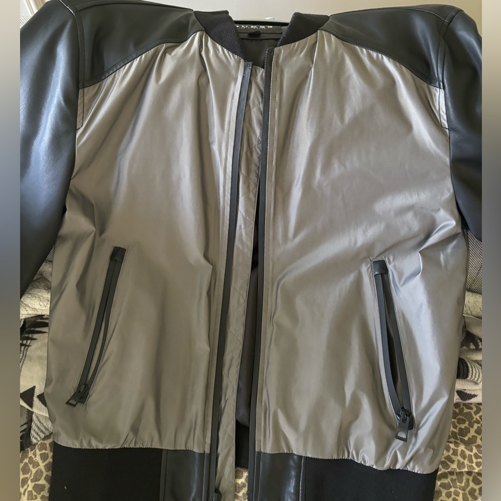 Kids or men  light vegan leather jacket Guess